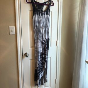 Tie Dye Wrap Dress with Crochet Racerback